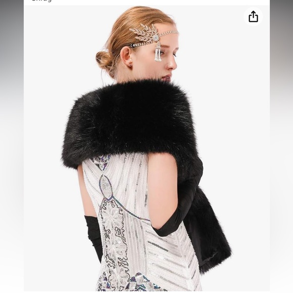 Faux Fur Scarf Wrap Collar Shawl Shrug - Picture 5 of 7